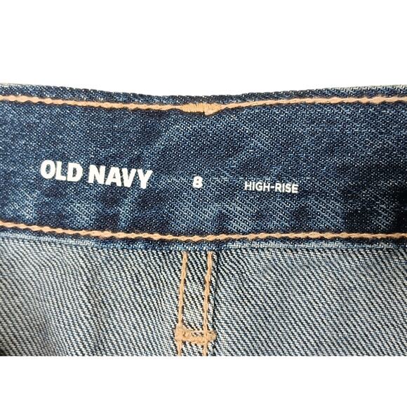 New Old Navy Denim Skirt Size 8 Button Front Midi Blue Jean High Waist - Picture 14 of 16